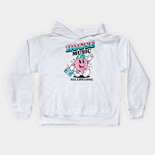 HOUSE  - Retro Mascot All Life Long (black/pink) Kids Hoodie